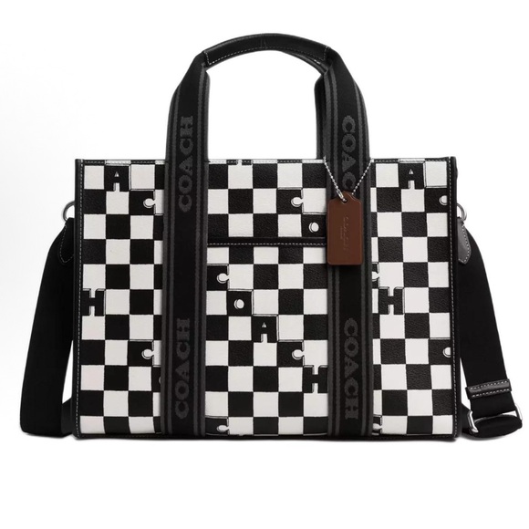 Coach Black and White Checkered Handbag - Picture 1 of 12